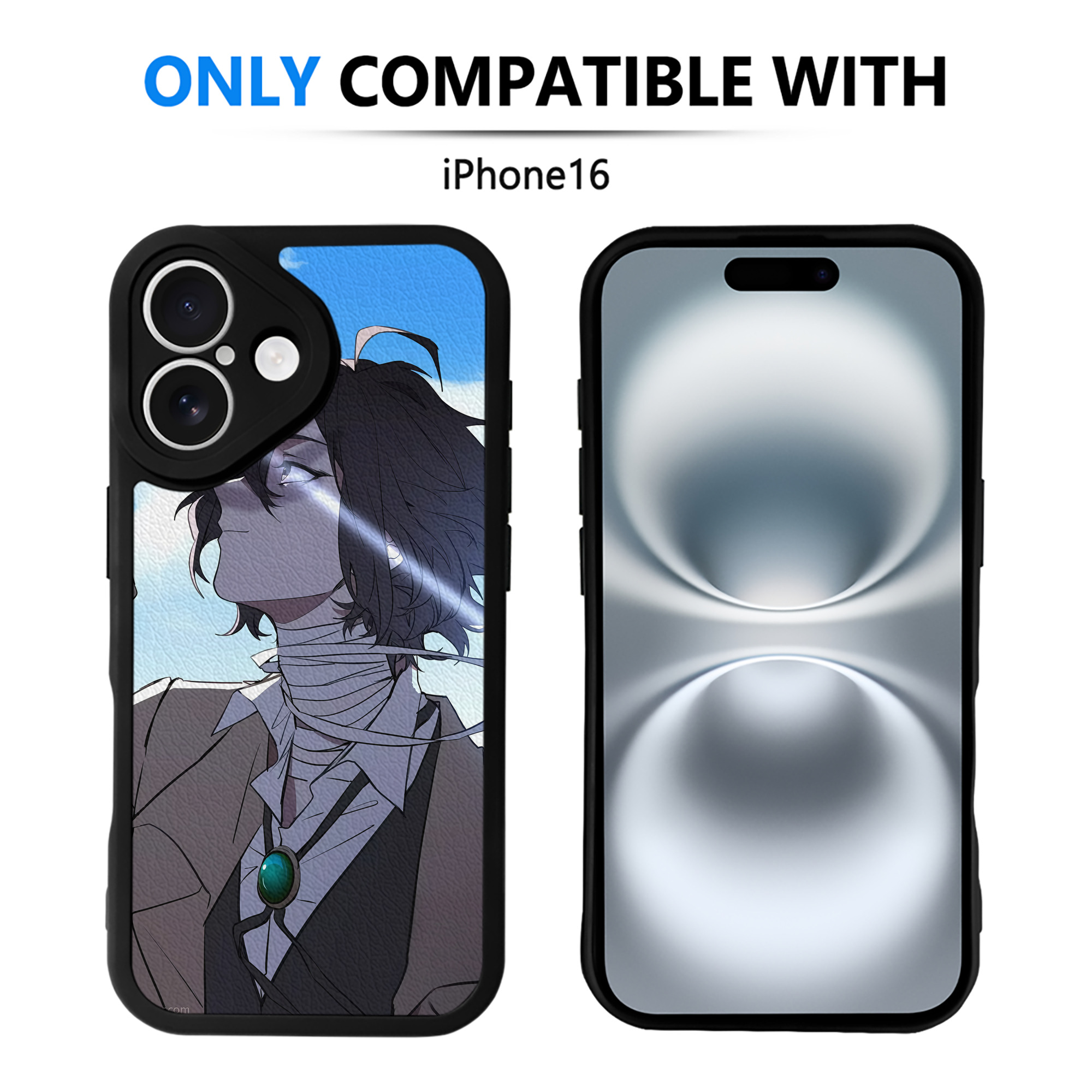 （画像用） 文豪ストレイドッグス Bungo Stray Dogs 【iPhone 16シリーズ対応】シリコンスマホケース（レザー調） 材質：シリコン